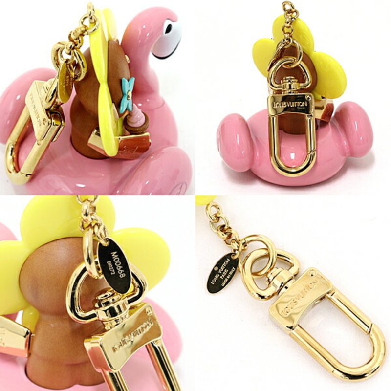 Louis Vuitton pink yellow Metal Plastic Wood Keyring - Barde - Image 3