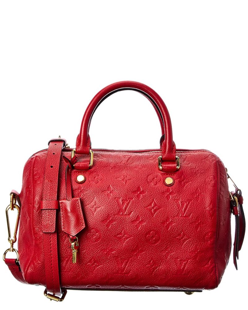 Louis Vuitton Red Monogram Mat Vernis Leather Speedy 25 Bandoulière ( - Barde
