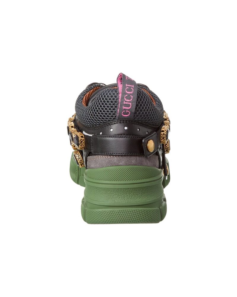 Gucci Flashtrek Leather & Mesh Sneaker - Barde - Image 3
