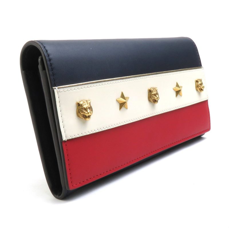 Gucci Navy Off-  Color Leather Long Wallet (Bi-Fold) (Pre-Owned) - Barde - Image 2