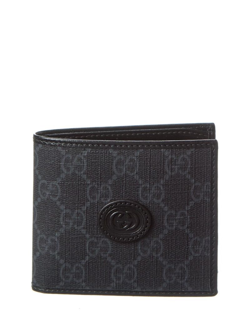 Gucci Interlocking G GG Supreme Canvas & Leather Bifold Wallet - Barde