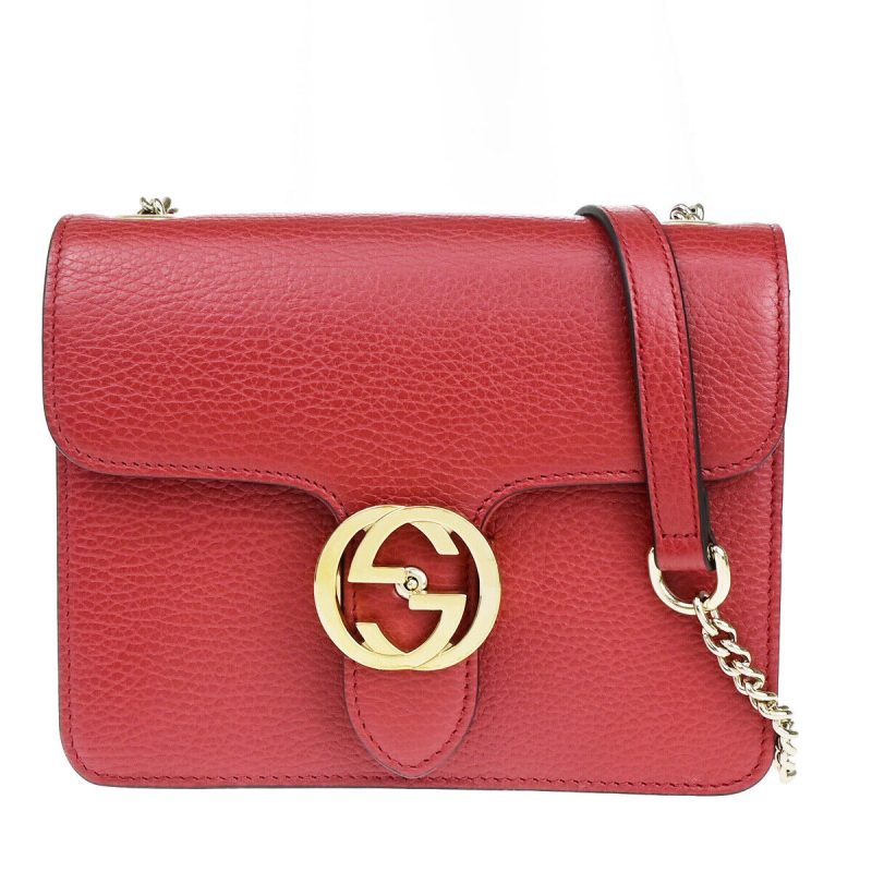 Gucci Interlocking  Leather Shoulder Bag () - Barde
