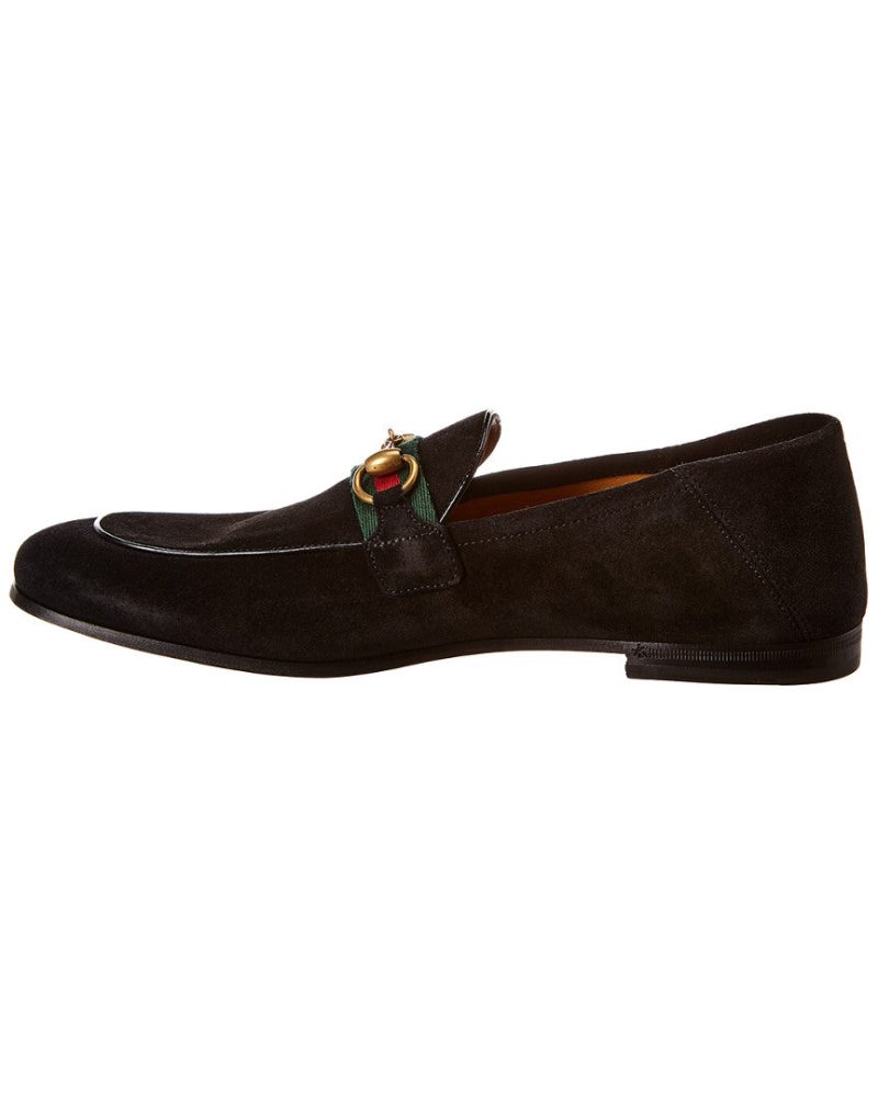 Gucci Brixton Horsebit Web Suede Loafer - Barde - Image 2