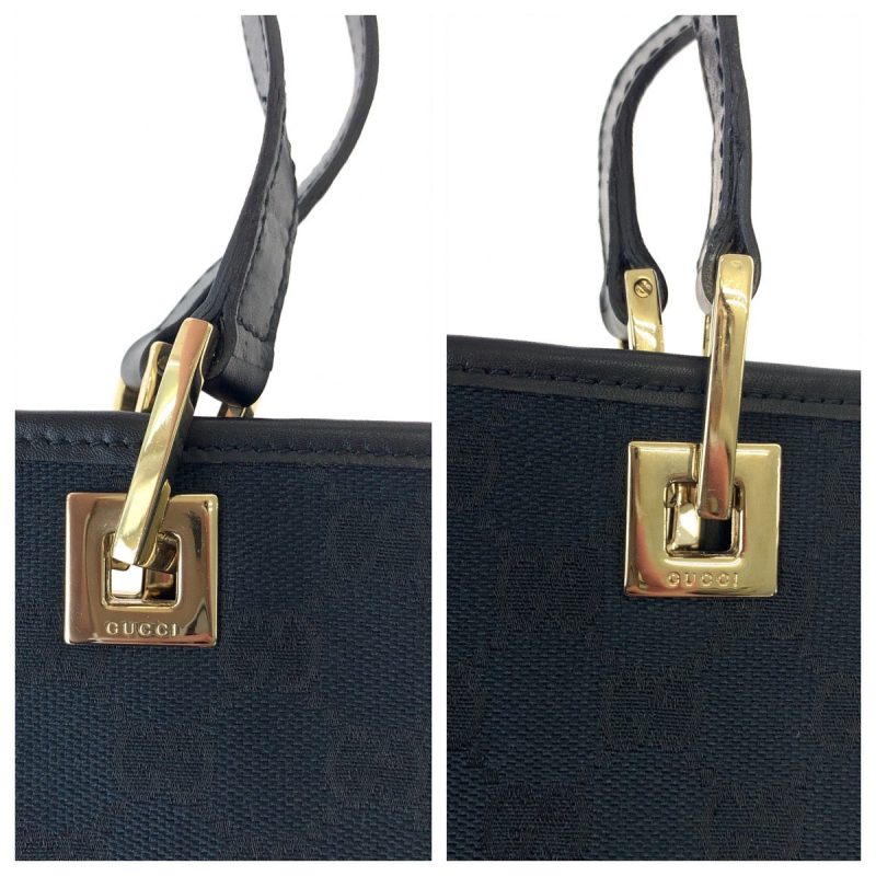 Gucci GG Canvas Tote Bag Black Gold Hardware - Barde - Image 6