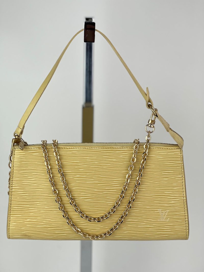Louis Vuitton Pochette Accessories  Epi 24 Yellow Leather Crossbody Bag - Barde