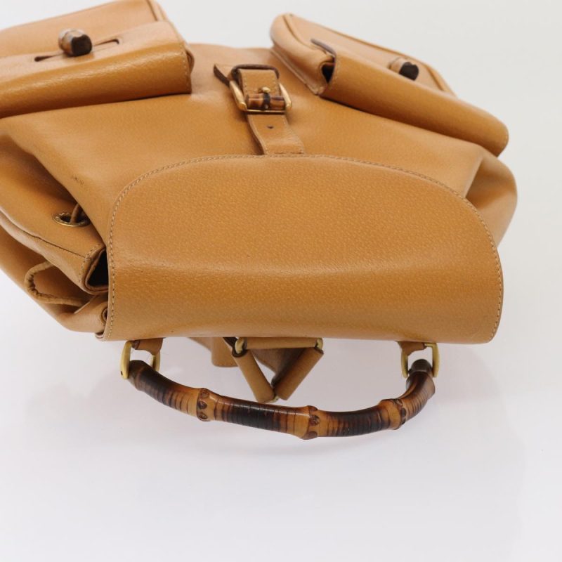 Gucci Bamboo  Leather Backpack Bag () - Barde - Image 4