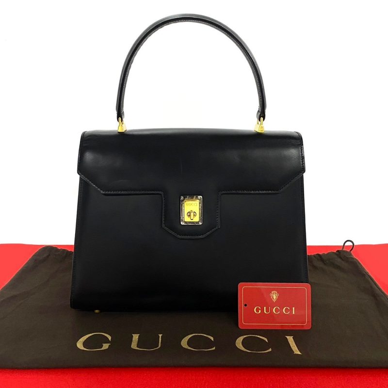 Gucci Leather Vintage Handbag Black - Barde