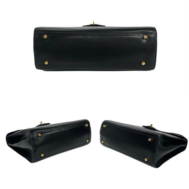 Gucci Leather Vintage Handbag Black - Barde - Image 7