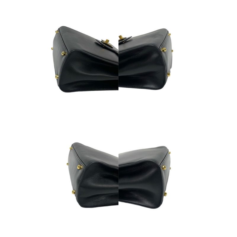 Gucci Leather Vintage Handbag Black - Barde - Image 8