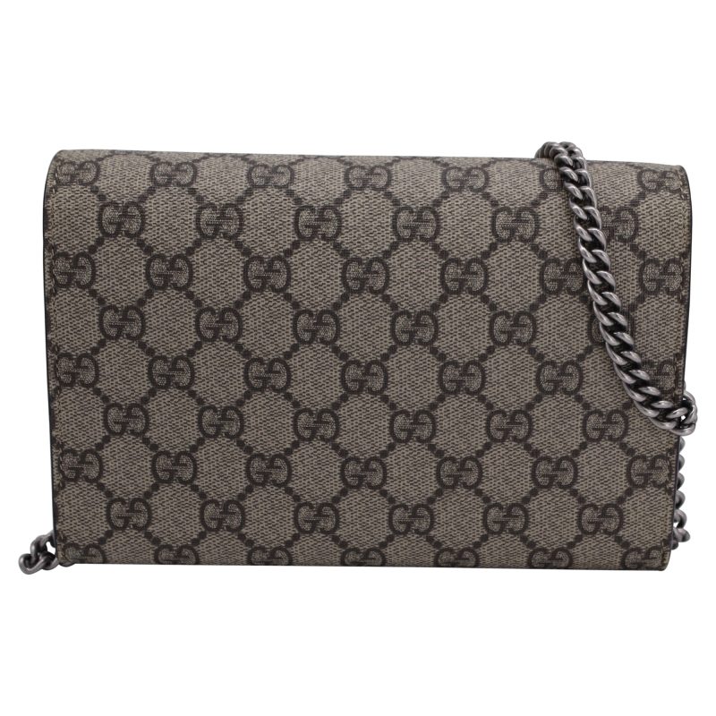 Gucci Dionysus GG Supreme Chain Wallet in Beige Canvas - Barde - Image 2
