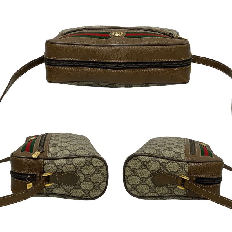 Gucci Vintage Leather Shoulder Bag Brown - Barde - Image 6