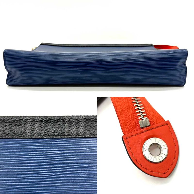 Louis Vuitton Pochette Voyage MM Clutch Navy - Barde - Image 4