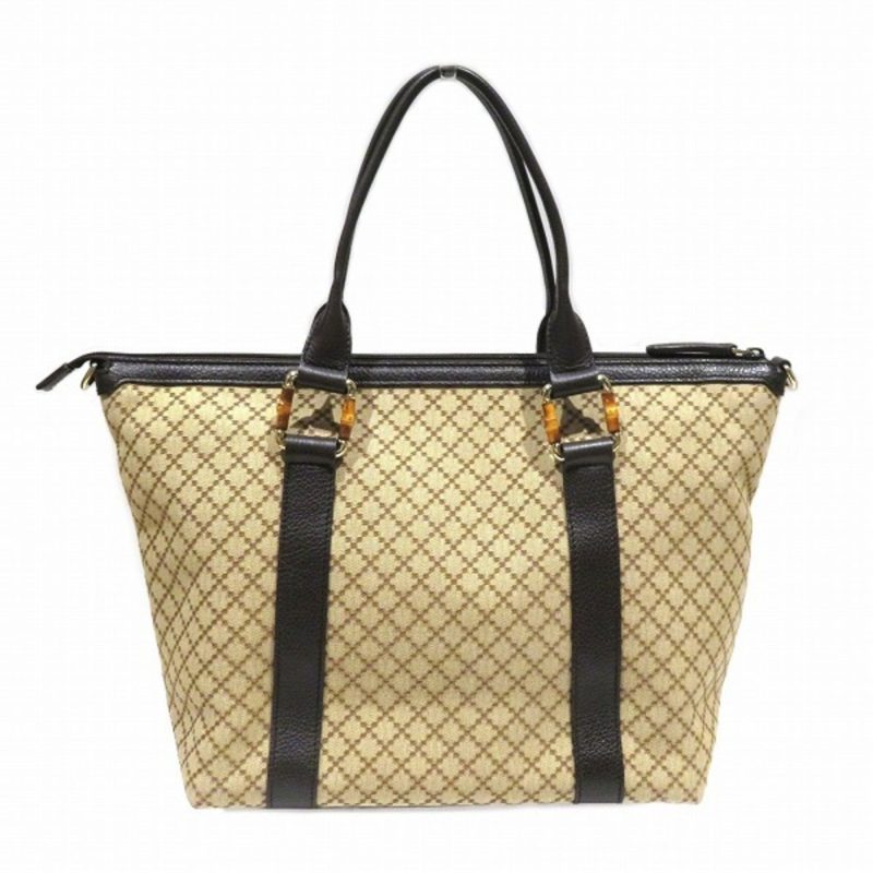 Gucci Diamante   Canvas Leather Tote Bag (Pre-Owned) - Barde - Image 2