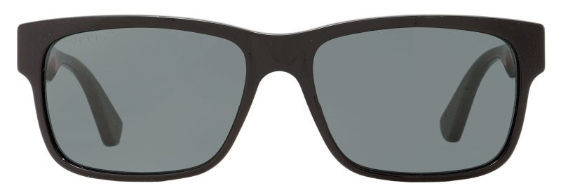 Gucci Men's Rectangular Sunglasses GG0340S 006 Black/Green/Red 58mm - Barde - Image 2