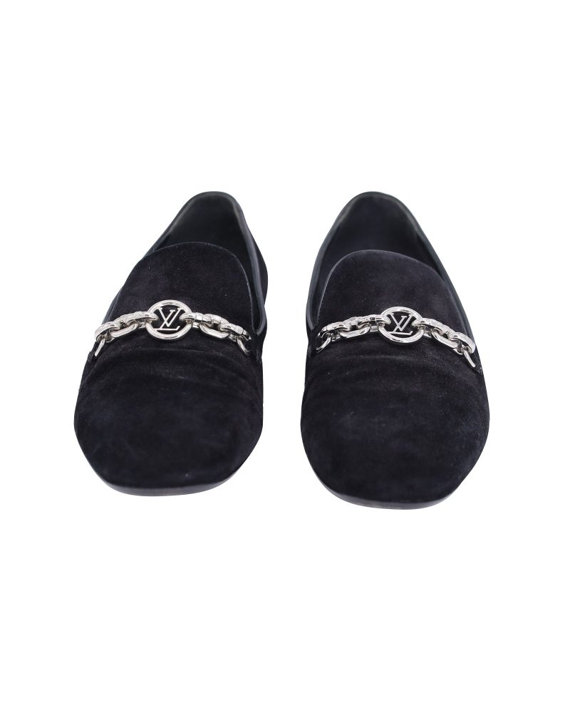 Louis Vuitton Schoolgirl Loafers in Black Suede - Barde - Image 4