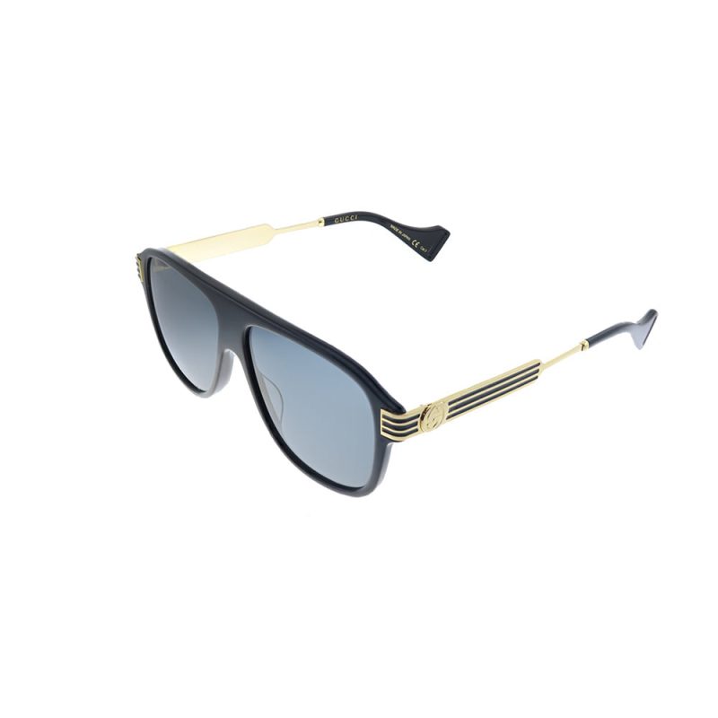 Gucci  GG 0587S 001 Unisex Aviator Sunglasses - Barde