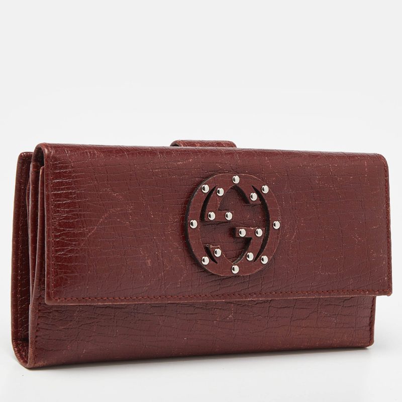 Gucci Brick Leather Soho Studded Continental Wallet - Barde - Image 2