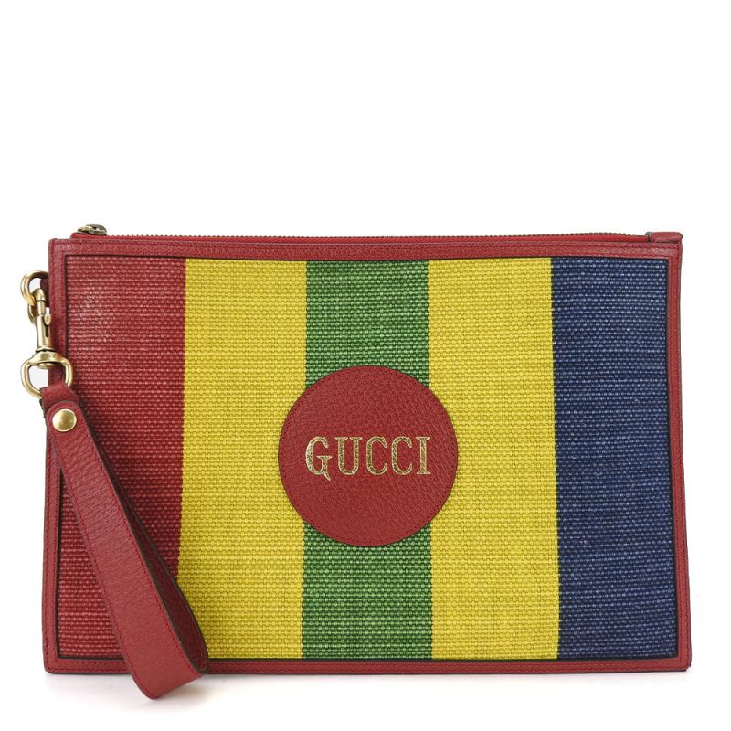 GUCCI Clutch Bag Canvas Leather Baiadera - Barde