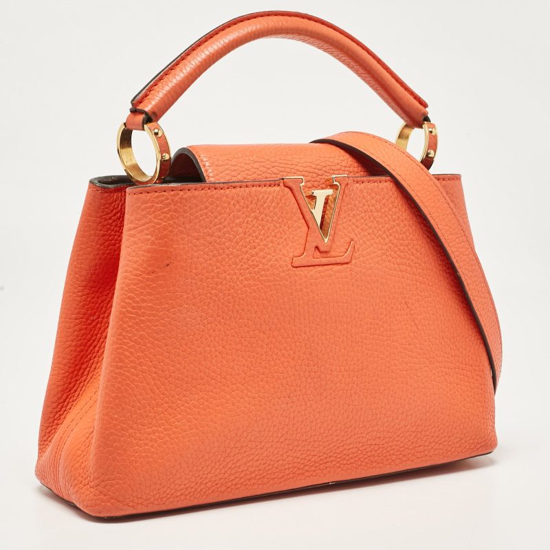 Louis Vuitton Orange Taurillon Leather Capucines Bb Bag - Barde - Image 2