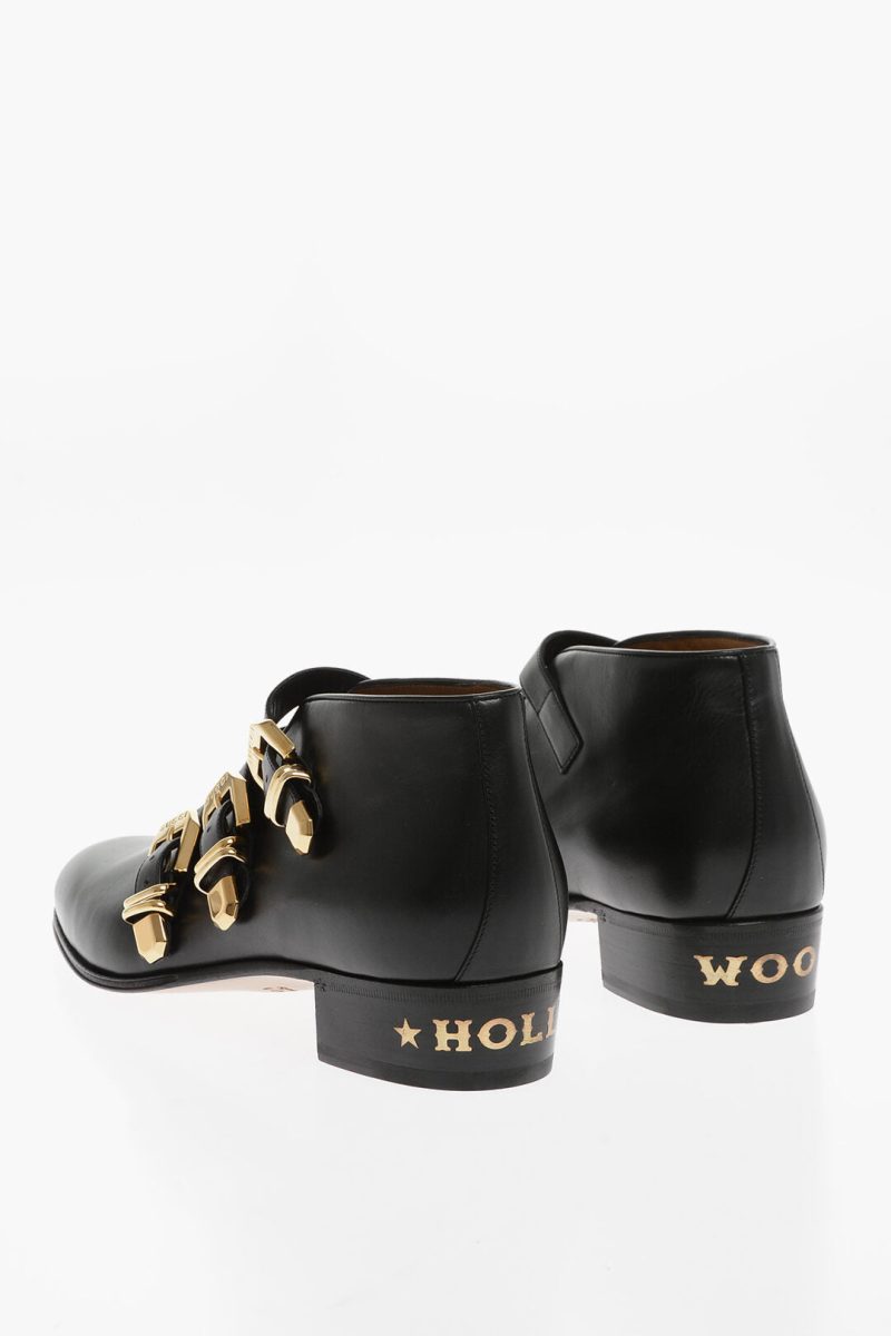 Gucci Leather Ankle Boots With Buckles - Barde - Image 2