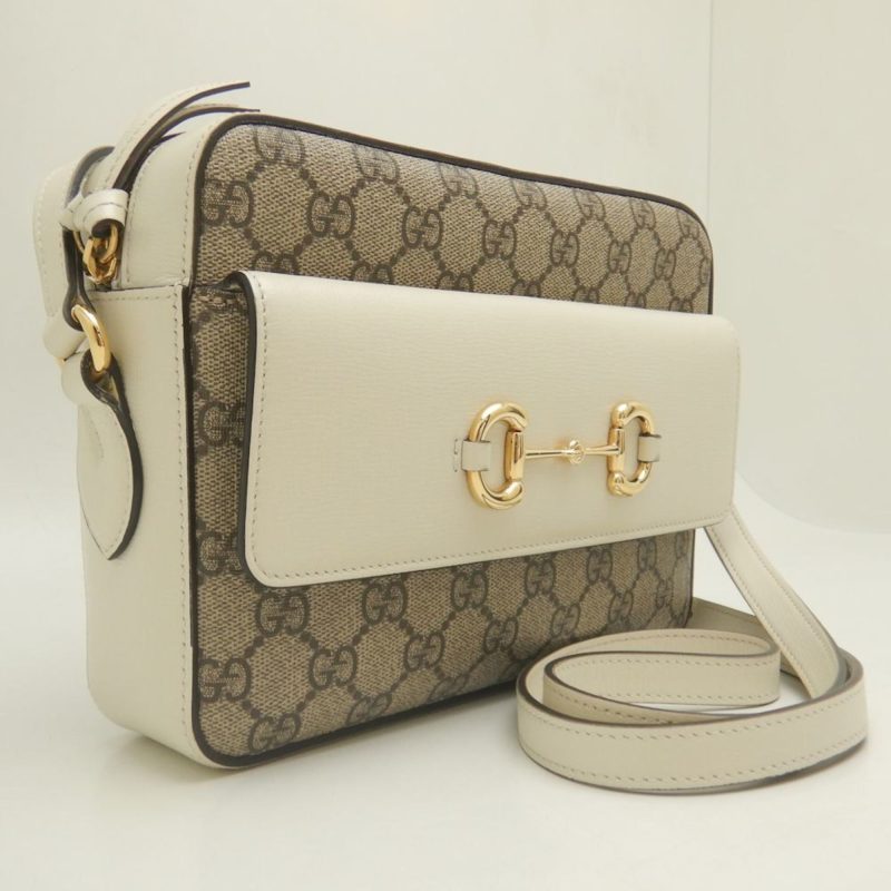 Gucci  ivory Gg Supreme Canvas Leather Shoulder Bag (Pre-Owned) - Barde - Image 2