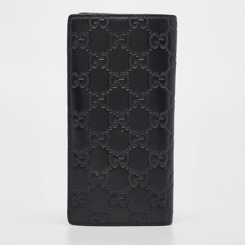Gucci Black Guccissima Leather Bifold Long Wallet - Barde - Image 3