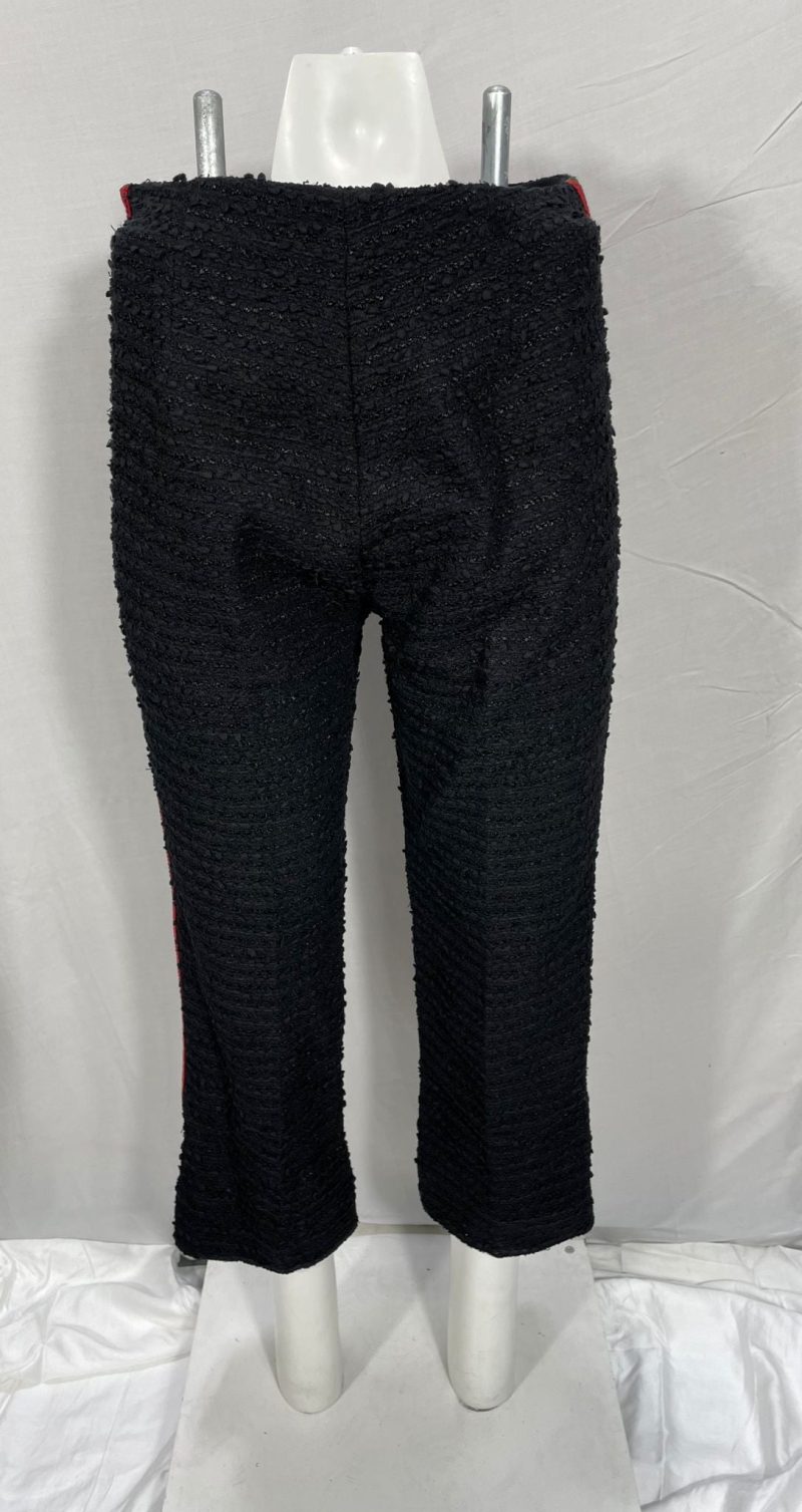 Gucci Lace Trim High-Rise Cropped Trousers in Black Cotton Tweed - Barde - Image 6