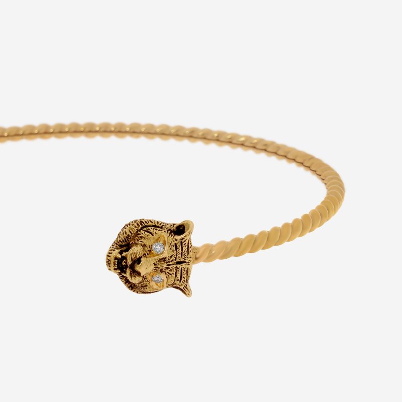 Gucci Le Marche Des Merveilles 18K Yellow Gold, Diamond Cuff Bracelet YBA526320001017 - Barde - Image 3