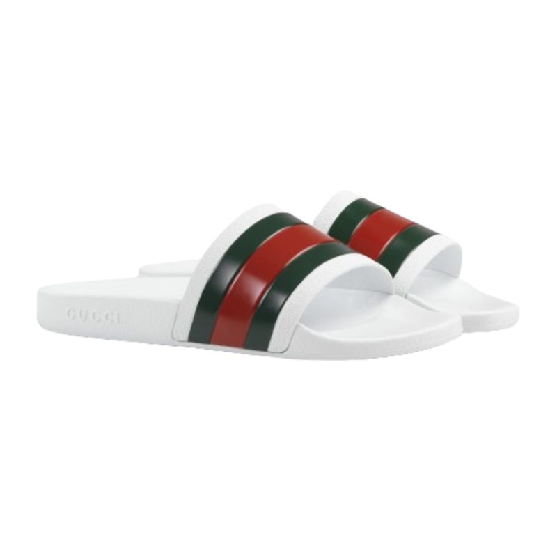 Gucci Men's Web Rubber Slide Sandals - Barde - Image 2