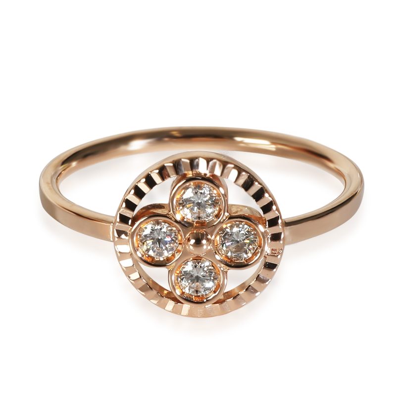 Louis Vuitton Sum Blossom Ring With Diamonds in 18KT Rose Gold 0.20 CTW - Barde