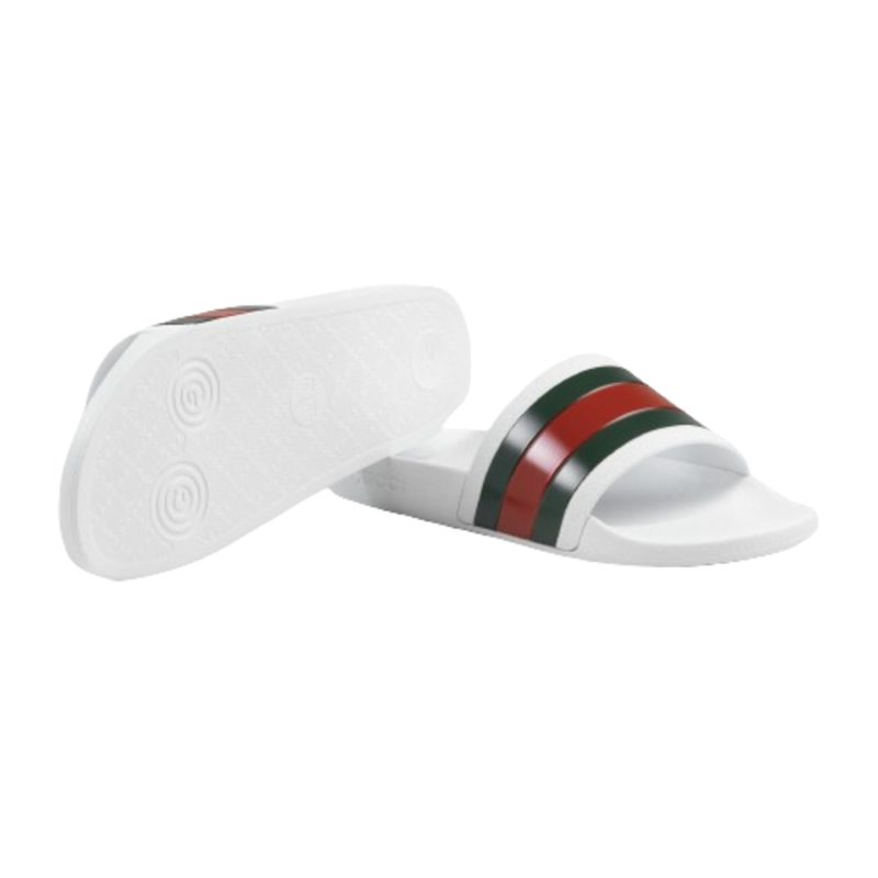 Gucci Men's Web Rubber Slide Sandals - Barde - Image 5