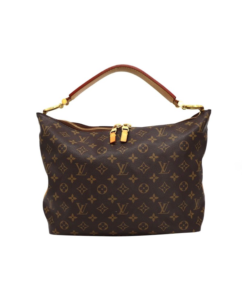 Louis Vuitton Monogram MM Sully Hand Bag in Brown Canvas Leather - Barde
