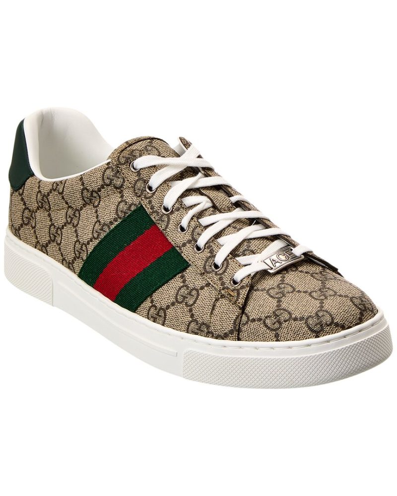 Gucci Ace Web GG Supreme Canvas & Leather Sneaker - Barde