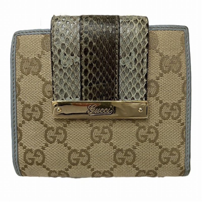 Gucci  blue Leather Canvas Wallet (Bi-Fold) (Pre-Owned) - Barde