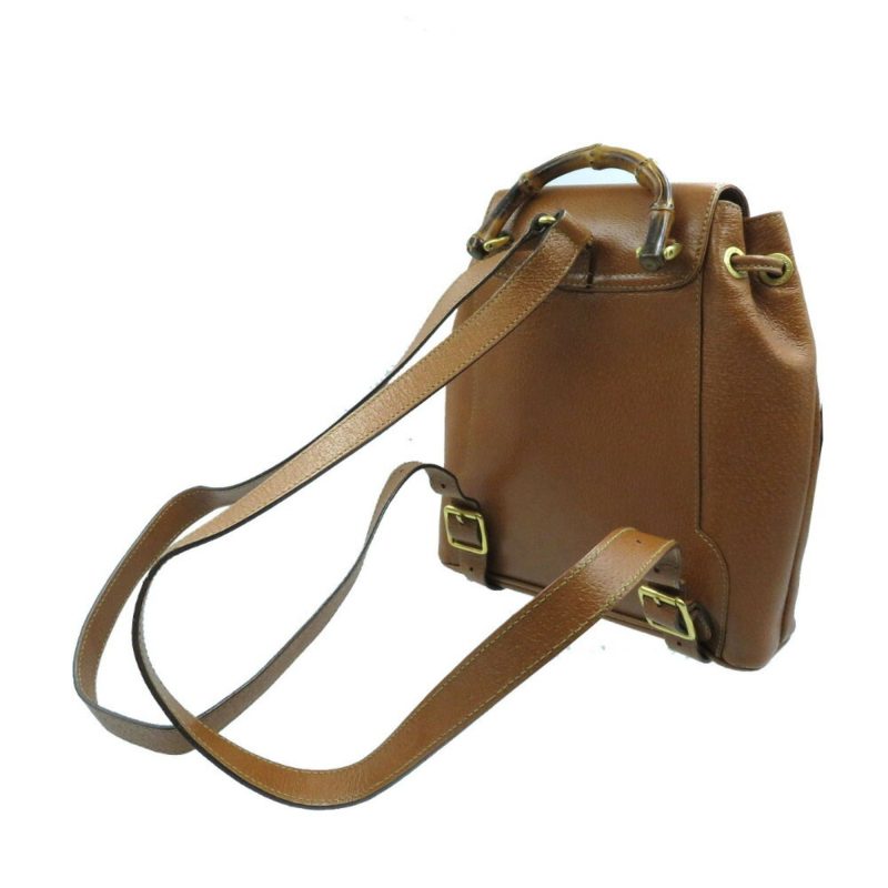 Gucci Bamboo  Bamboo Leather Backpack (Pre-Owned) - Barde - Image 4