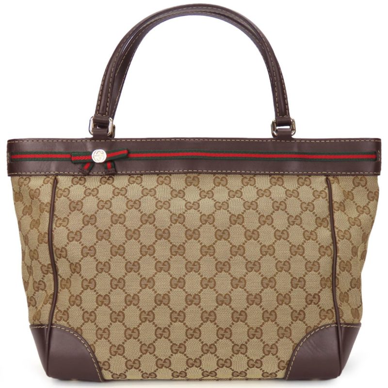 Gucci    Gg Canvas Leather Handbag Tote Bag (Pre-Owned) - Barde