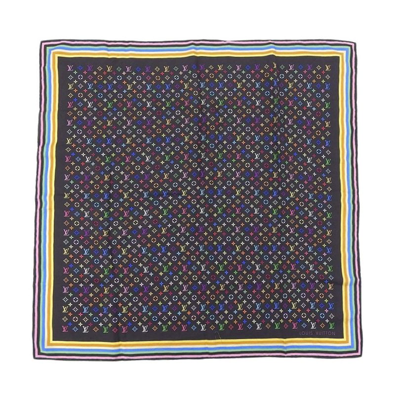 Louis Vuitton Silk Scarf Black Multicolor - Barde