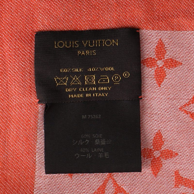 Louis Vuitton Monogram Shawl Scarf in Orange Silk - Barde - Image 3