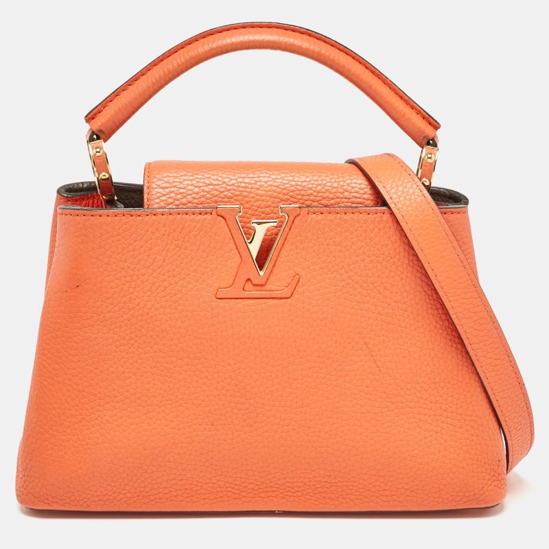 Louis Vuitton Orange Taurillon Leather Capucines Bb Bag - Barde