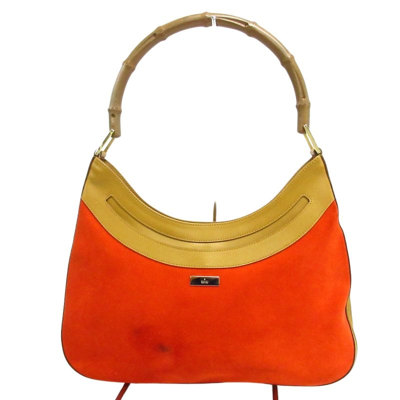 Gucci Bamboo  Suede Shoulder Bag () - Barde