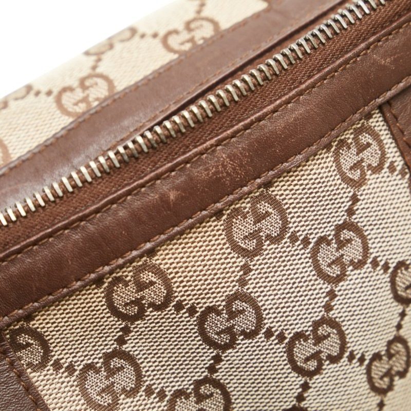 Gucci Gg Canvas  Canvas Leather Boston Bag Handbag (Pre-Owned) - Barde - Image 4