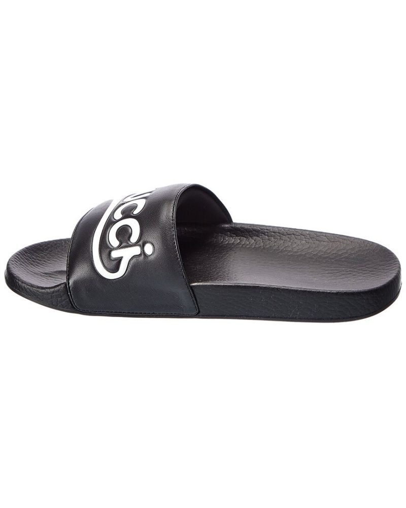 Gucci Kitty Logo Leather Slide - Barde - Image 2