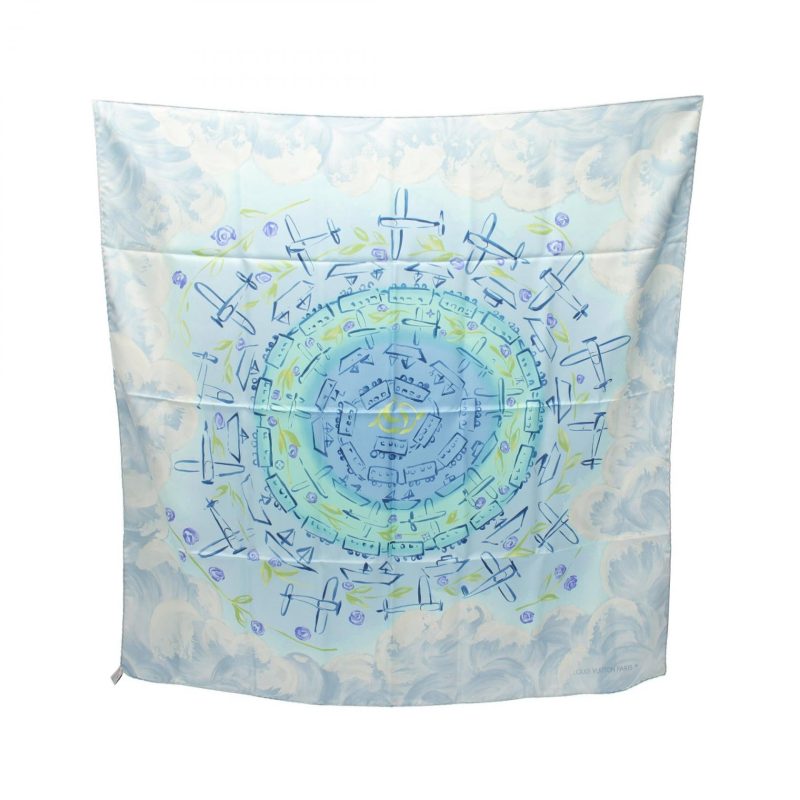 Louis Vuitton Silk Scarf Blue Multicolor - Barde