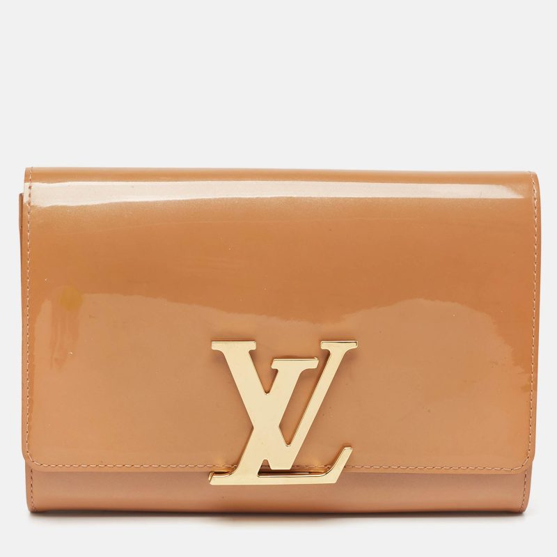 Louis Vuitton Rose Velours Patent Leather Louise Clutch - Barde