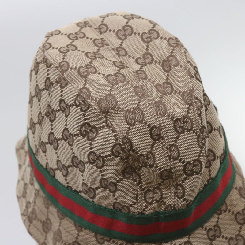 Gucci GG Canvas Web Sherry Line Hat M Beige Red Green - Barde - Image 6