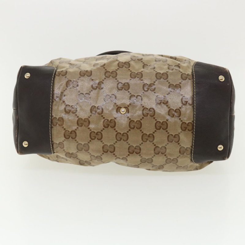 Gucci GG Canvas Tote Bag Coated Canvas Beige Dark Brown - Barde - Image 5