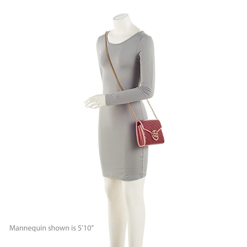 Gucci Matelasse Leather Torchon GG Marmont Mini Chain Bag - Barde - Image 5