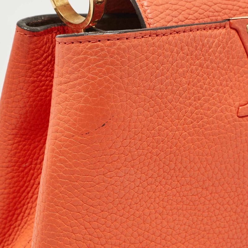 Louis Vuitton Orange Taurillon Leather Capucines Bb Bag - Barde - Image 5