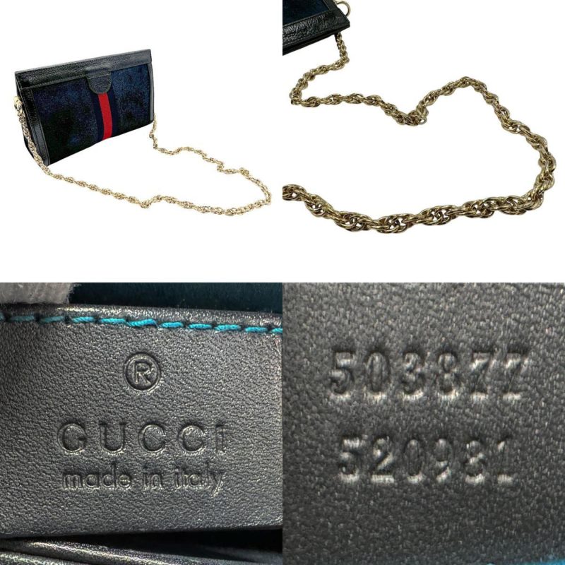 Gucci Navy  Color Suede Leather Shoulder Bag (Pre-Owned) - Barde - Image 5
