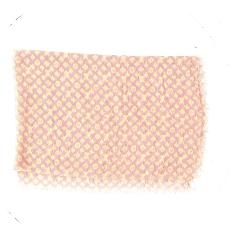 Louis Vuitton Monogram Logo Scarf in Pink Wool-Silk Blend - Barde - Image 4